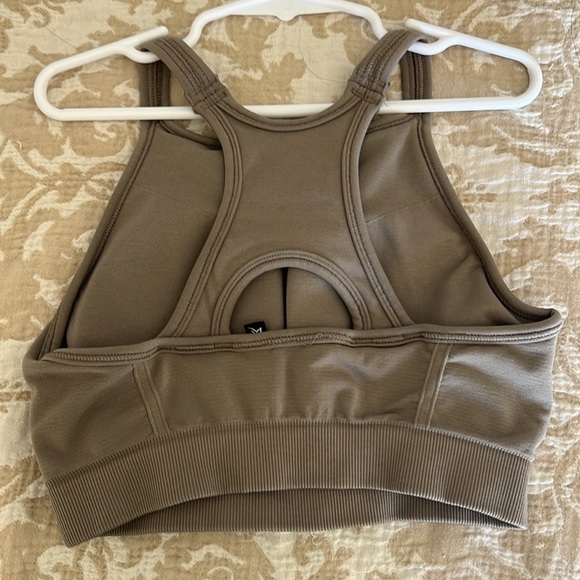 Oner active high neck effortless bra in Taupe - Picture 2 of 2
